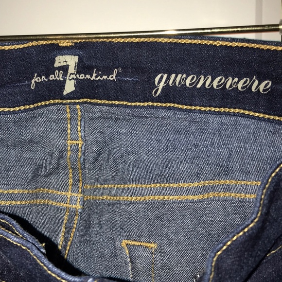 Size 30 7 for All Mankind Dark Wash Skinny Jeans! - Picture 4 of 6